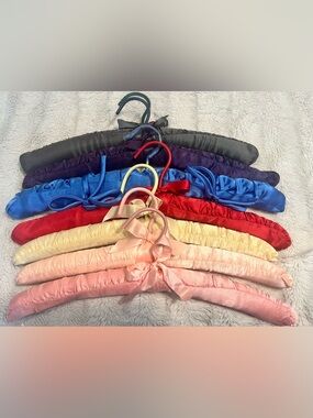 Vintage Silk Satin Padded Hangers Set of 7